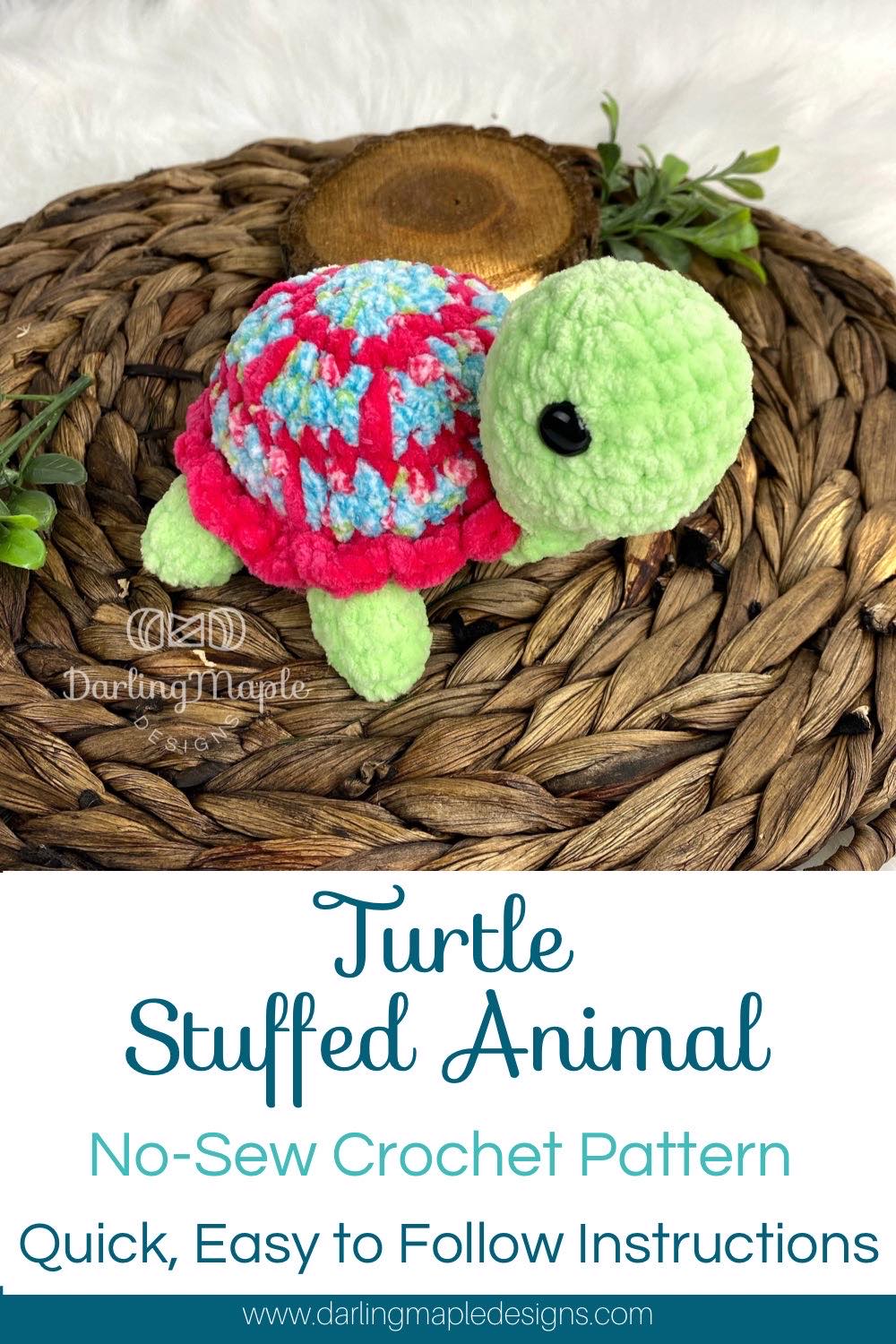 How To Make A Mini Squishy Turtle Crochet Pattern - Darling Maple Designs