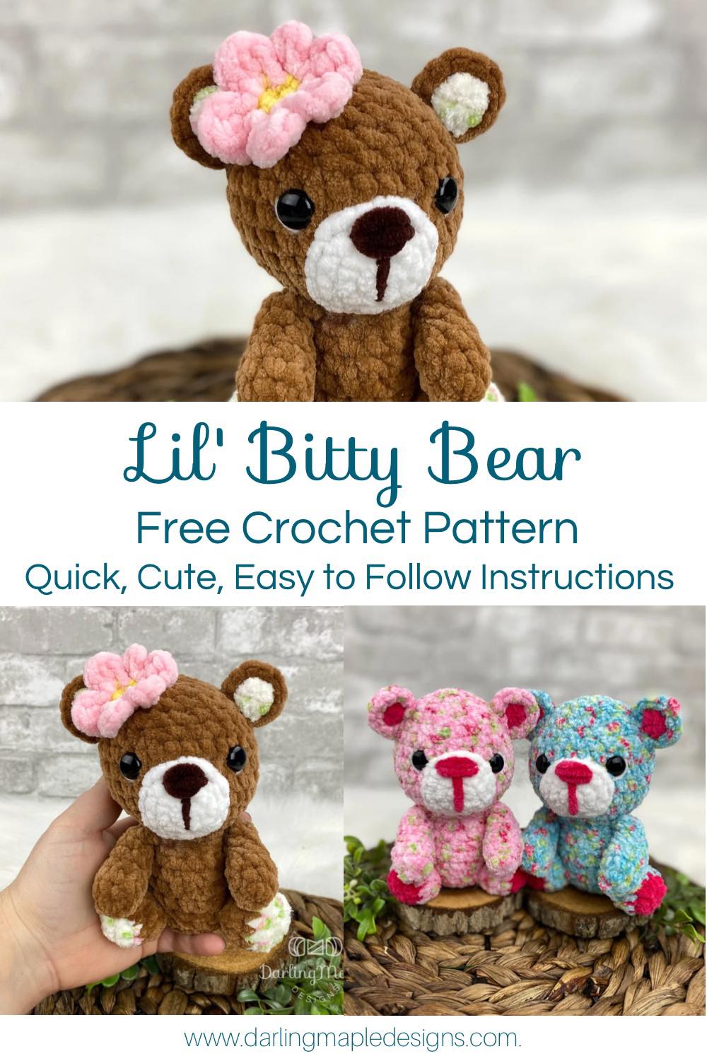 How to Make - Lil' Bitty Bear Crochet Pattern - Darling Maple Designs